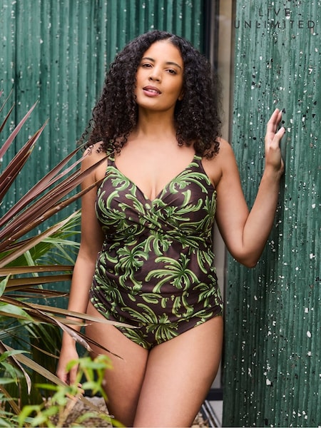 Live Unlimited Green Palm Print Tankini Bottoms (G73459) | £45