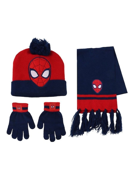 Peers Hardy Blue Spiderman Marvel Hat, Scarf & Gloves Set 3 Piece (G73567) | £20