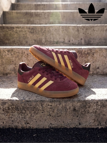 Red - Adidas Originals Gazelle Indoor Trainers