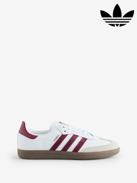 White - Adidas Originals Samba Original Trainers