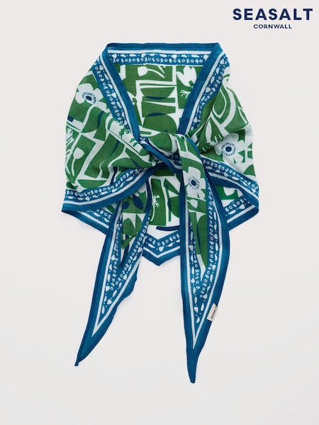 Seasalt Cornwall Green Posy Scarf (G73896) | £23