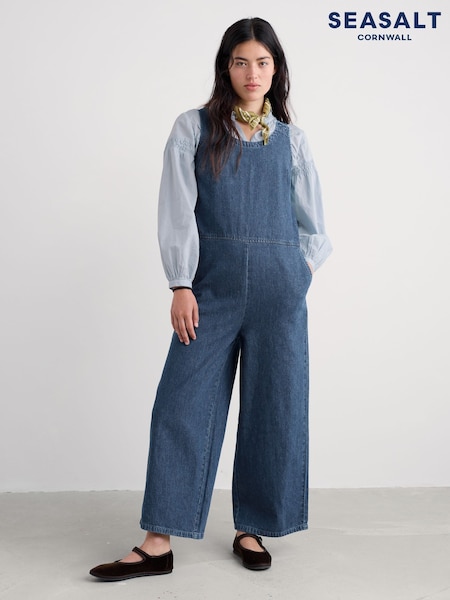Seasalt Cornwall Blue Salt Air Jumpsuit (G73906) | £90