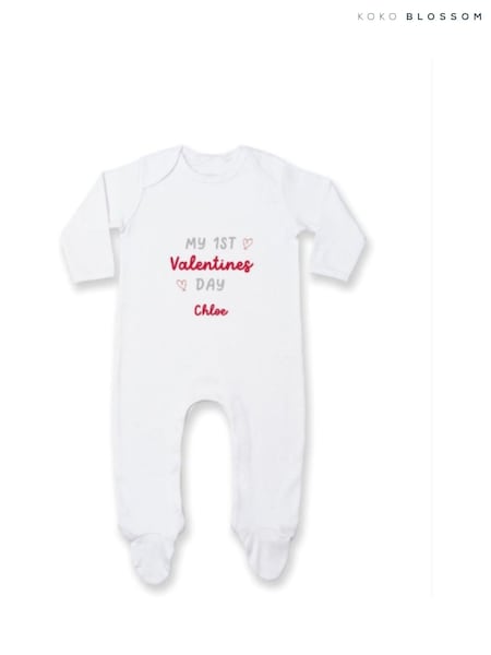 Personalised 1st Valentine's Day Sleepsuit by Koko Blossom (G74123) | £18