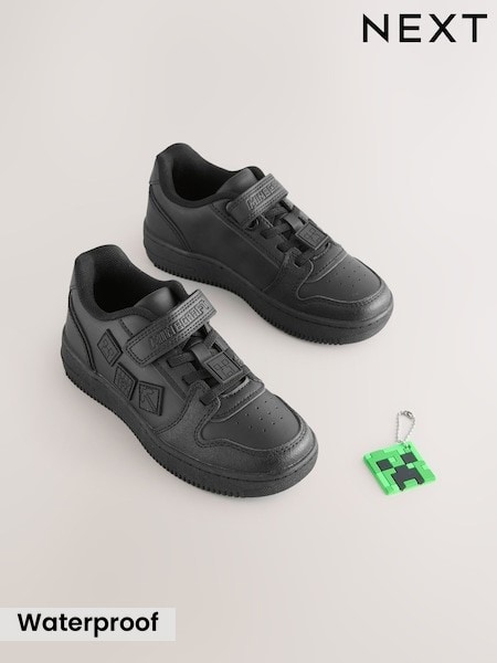Black - Minecraft Touch Fastening Elastic Lace School Shoes