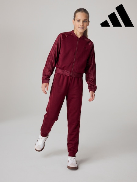 Burgundy Red - Adidas Satin Tracksuit