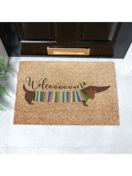 Artsy Mats Brown Welcome Sausage Dog Doormat (G74526) | £20