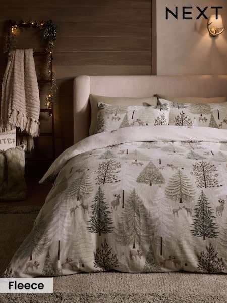 Fleece Christmas Duvet Cover And Pillowcase Set