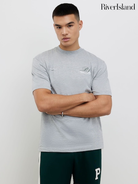 River Island Grey Regular Fit Palais Studios T-Shirt (G74629) | £22