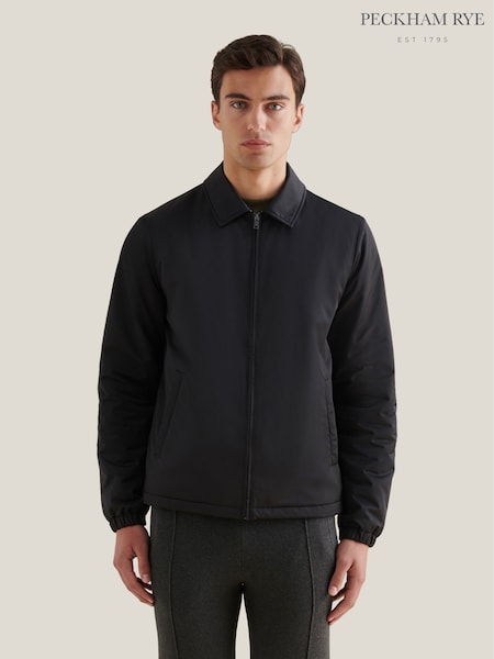 Peckham Rye Black Light Padded Collar Bomber Jacket (G74743) | £135