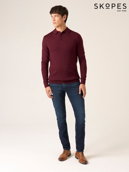 Skopes Red Brad Merino Blend Polo Shirt (G74897) | £60