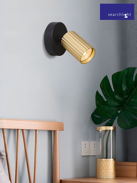 Searchlight Black and Gold Nanna Fluted Spotlight GU10 (G74961) | £27