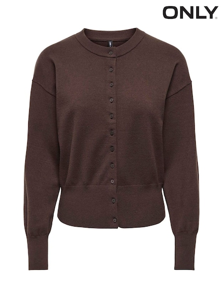 ONLY Brown Button Through Round Neck Cardigan (G74965) | £35