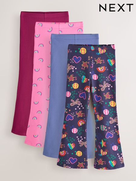 Pink/Navy Print - Flared Leggings (3-16yrs)