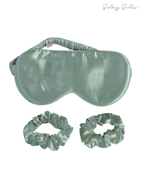 Silky Silks 2 Pack Sage 100% Mulberry Hair Scrunchies (G75154) | £20