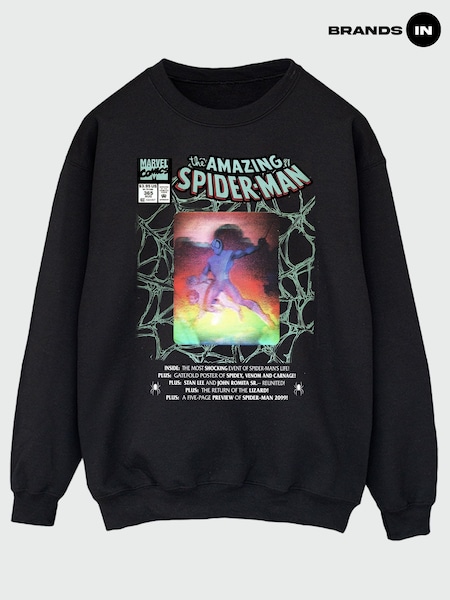 Brands In Black Marvel Spider-Man Holograph Sweat Top (G75167) | £36