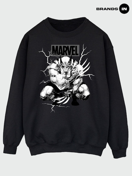 Brands In Black Marvel Wolverine Mono Sweat Top (G75174) | £36