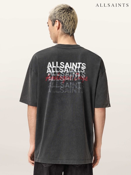 AllSaints Black Graphene Short Sleeve Crew Neck T-Shirt (G75259) | £59