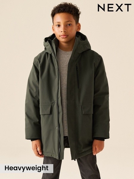Khaki Green - Waterproof Parka Coat (3-17yrs)