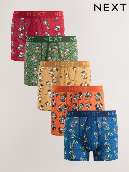 Green/Blue Cowboy Animal - Regular A-front Cotton Rich Boxers 5 Pack