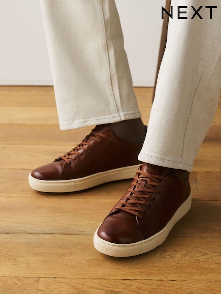 Tan Brown - Wide Fit Smart Casual Longline Trainers