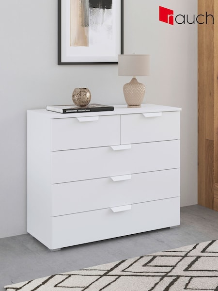 Rauch Alpine white Fosta 5 Drawer Chest (G76643) | £330