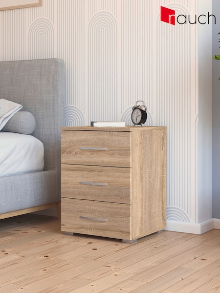 Rauch Sonoma Oak Cameron 3 Drawer Bedside Table (G76650) | £180