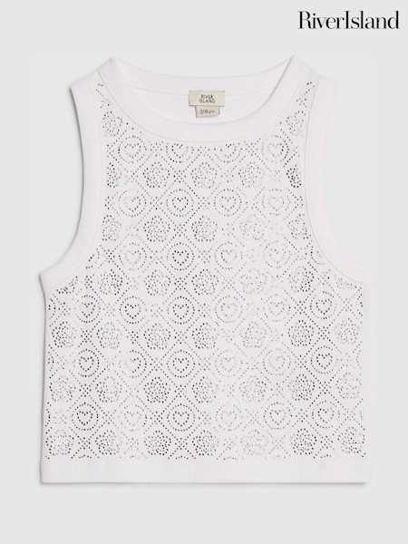 River Island White Hotfix Tank Top (G76714) | £15