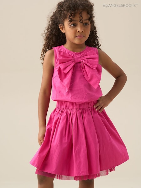 Angel & Rocket Pink Enya Bow Shell Blouse (G76962) | £24 - £31