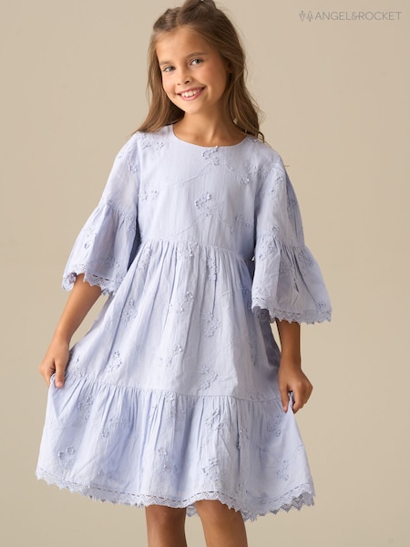 Angel & Rocket Blue Natalia Blue 3D Flower Dress (G76995) | £38 - £45