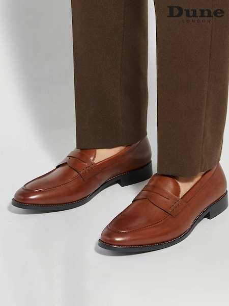 Dune London Brown Skylers Loafer Shoes (G77002) | £99