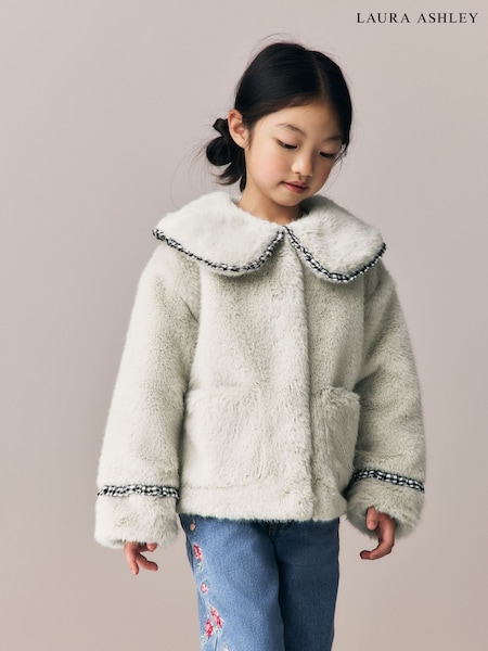 Cream - Fur Collared Coat