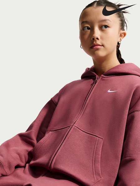 Pink Smoke - Nike Studio Fleece Zip Through Hoodie