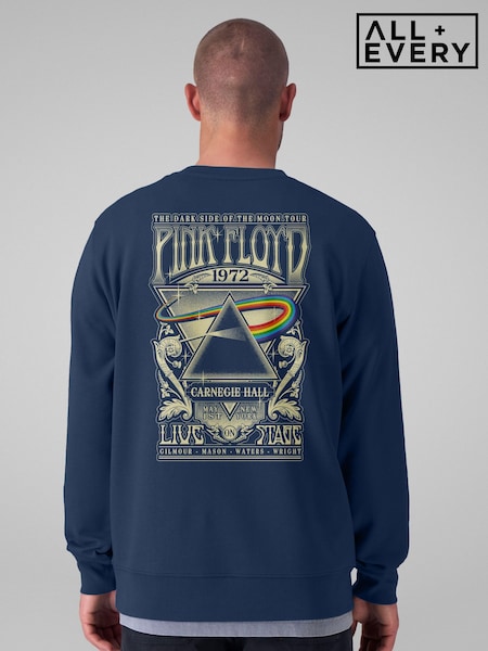 All + Every Blue Pink Floyd Carnegie Hall Poster Back Print Sweatshirt (G77458) | £39