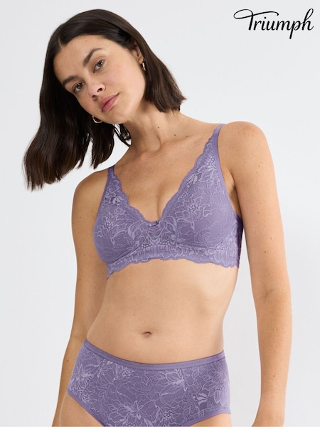 Triumph Purple Amourette Charm - Non-wired Bra (G78295) | £40