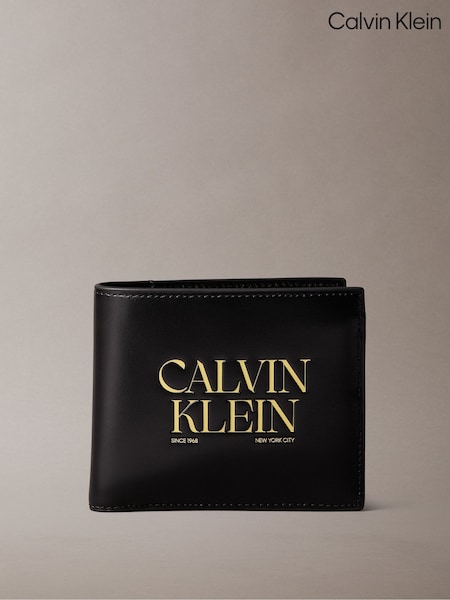 Calvin Klein Black Logo Graphic Billfold Coin Wallet (G78470) | £55