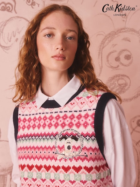Pink - Cath Kidston Wallace And Gromit Fairisle Knitted Vest