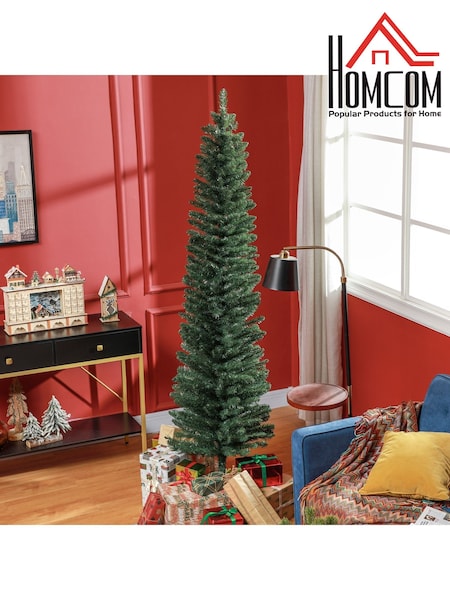 Homcom Green 7ft Pencil Artificial Christmas Tree With Realistic Branches (G79253) | £42
