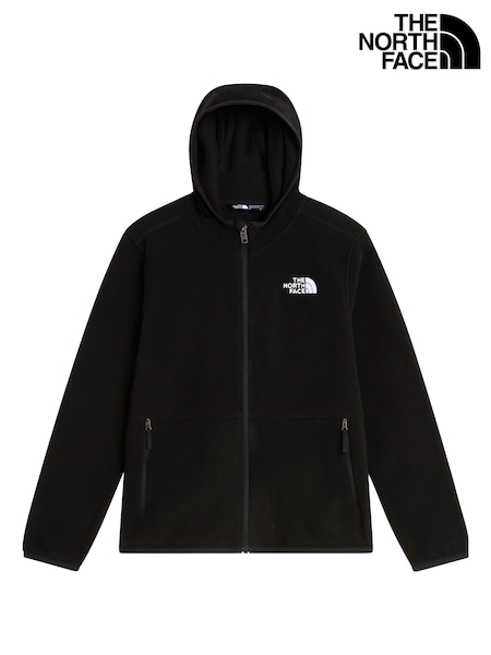 Black - The North Face Teen Glacier Full Zip Hooded Fleece