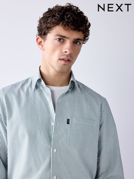 Green - Regular Regular Fit Easy Iron Button Down Long Sleeve Oxford Shirt