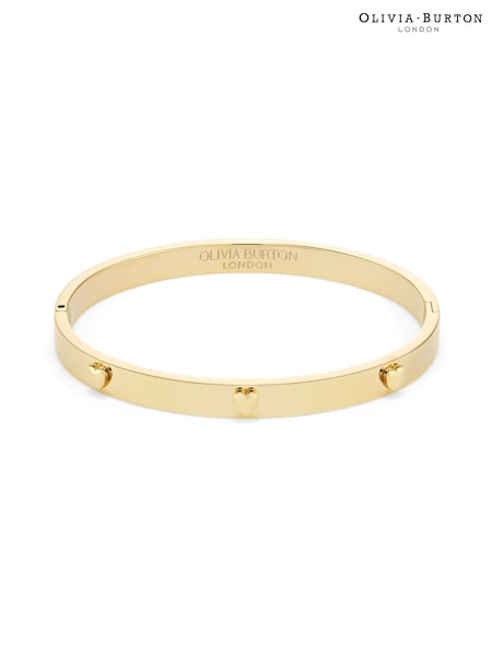 Olivia Burton Mini Heart Light Gold Tone IP Bangle (G80003) | £85