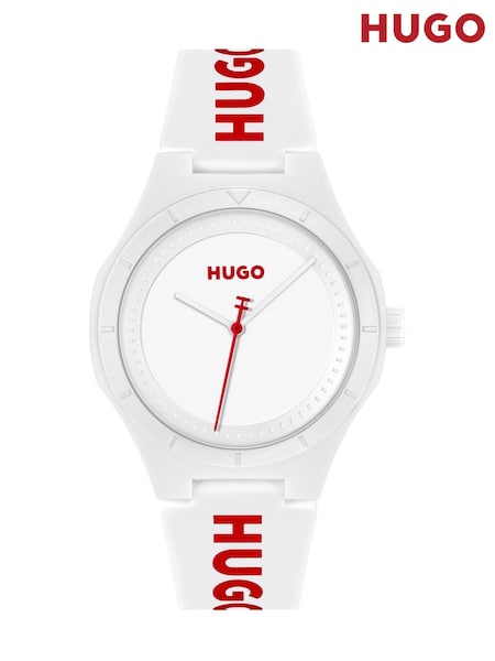 HUGO White LIT White Silicone Watch (G80031) | £79