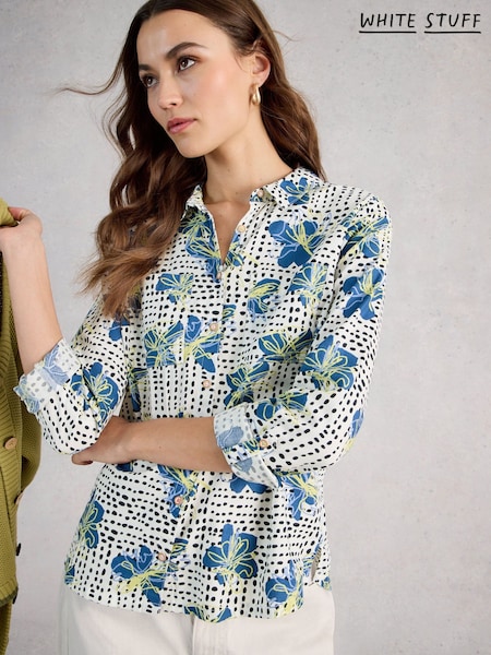 White Stuff White/Blue Sophie Shirt (G80396) | £49