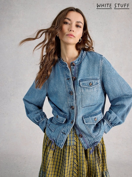 White Stuff Blue Demi Utility Denim Jacket (G80404) | £85