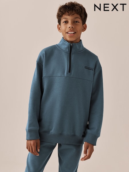Teal Blue - Funnel Neck Zip Up Joggers Set (3-16yrs)