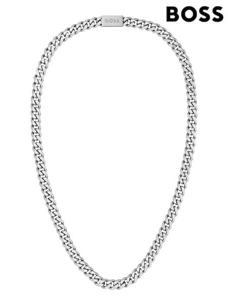BOSS Silver Tone Gents Chain for Him Stainless Steel Necklace (G80578) | £99