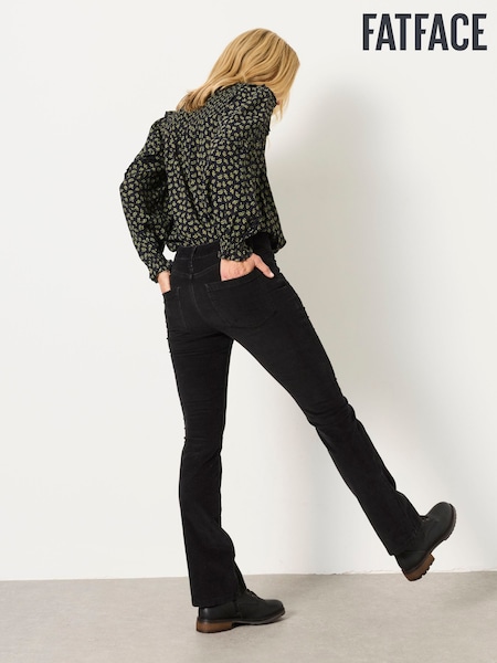 Black - Fatface Cord Bootcut Trousers