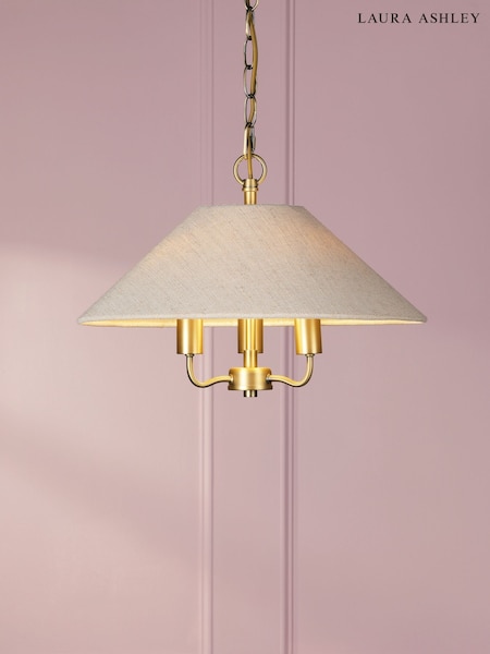 Laura Ashley Brass Harland Matt Antique 3 Light Pendant (G80631) | £125
