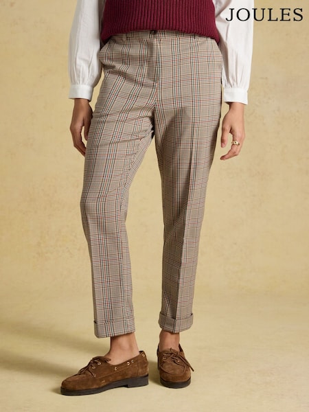 Brown Swindale Tweed - Joules Ada Tapered Trousers