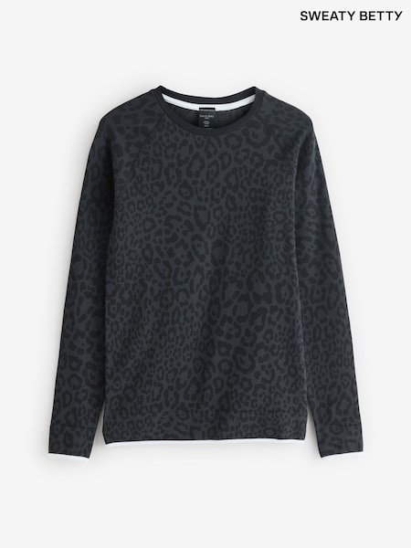 Sweaty Betty Grey Animal Crew Neck Base Layer Blouse (G80925) | £80