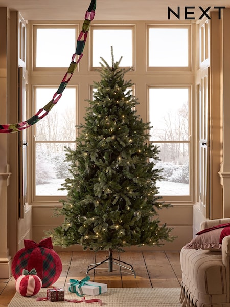 Nordmann Fir Pre Lit Christmas Tree